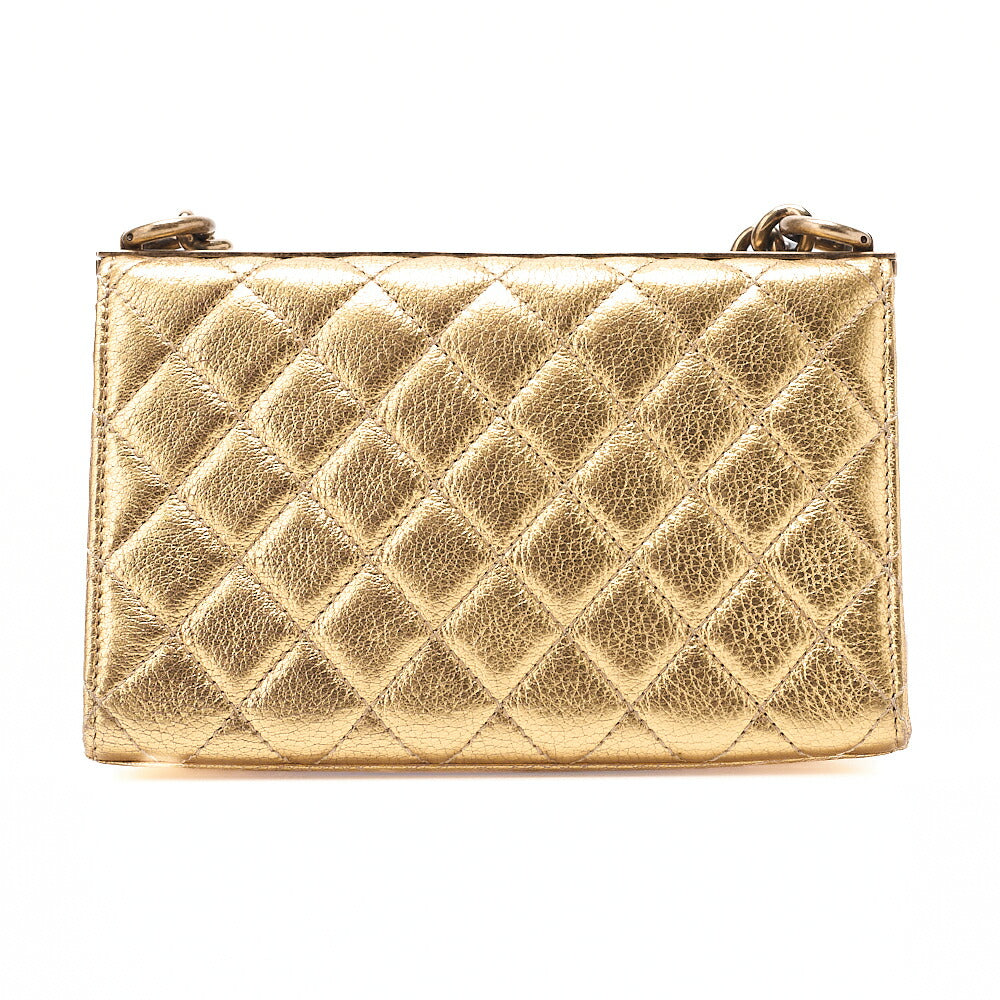 CHANEL Lambskin Trendy CC 2.55 Lock Chain Shoulder Bag Gold Gold-Tone Hardware, Pre-Owned