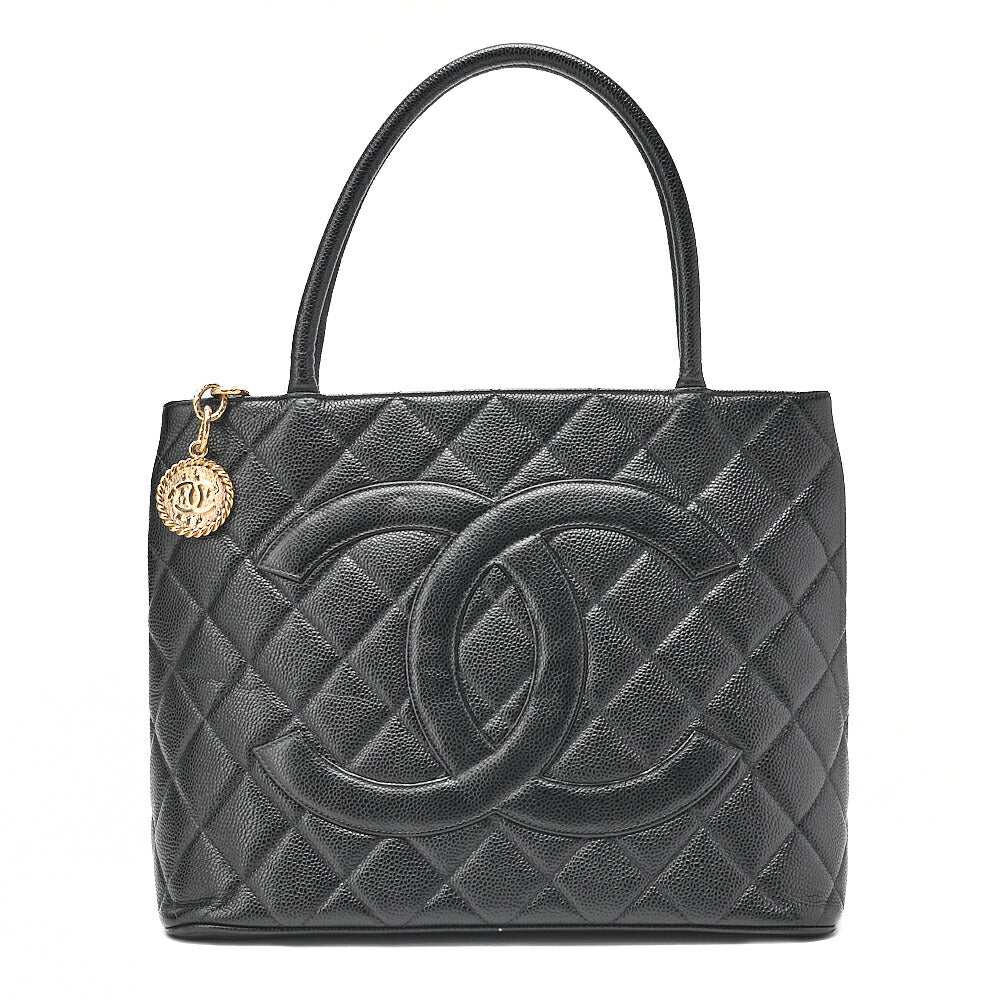 CHANEL Chanel Matelasse Reissue Tote Caviar Skin Black Gold-Tone Hardware, Pre-Owned