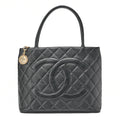 CHANEL Chanel Matelasse Reissue Tote Caviar Skin Black Gold-Tone Hardware, Pre-Owned