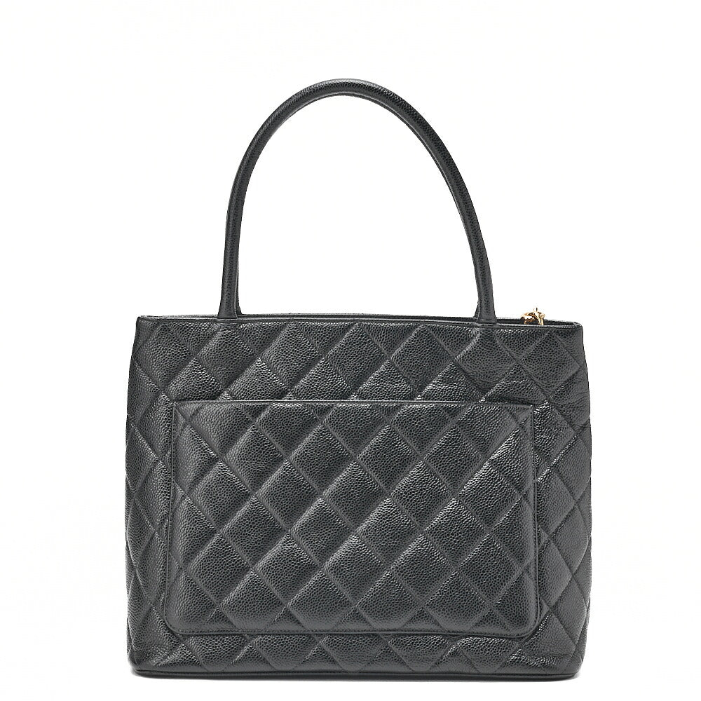 CHANEL Chanel Matelasse Reissue Tote Caviar Skin Black Gold-Tone Hardware, Pre-Owned