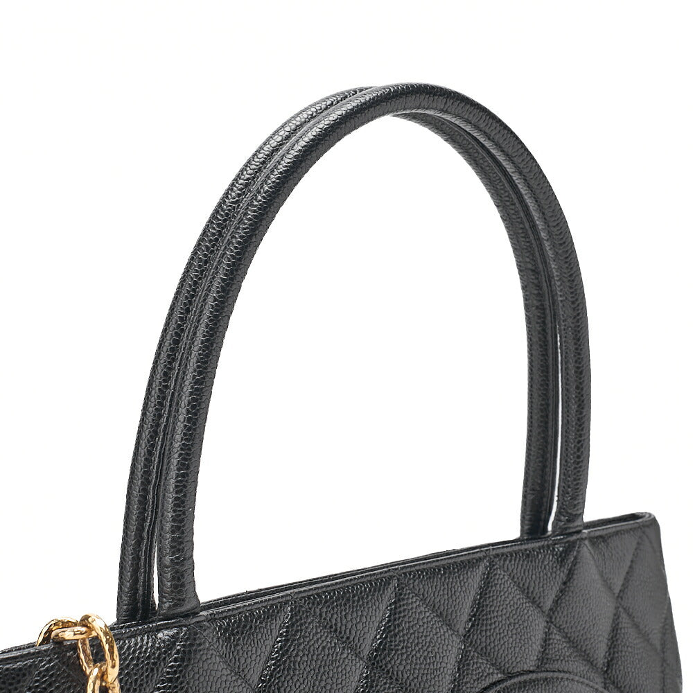 CHANEL Chanel Matelasse Reissue Tote Caviar Skin Black Gold-Tone Hardware, Pre-Owned