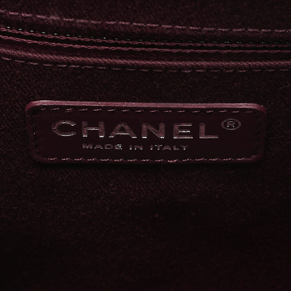 CHANEL 2-way Chain Shoulder Bag Matelasse Drawstring Type Caviar Skin Coco Charm Black ｘ Bordeaux Silver-Tone Hardware, Pre-Owned