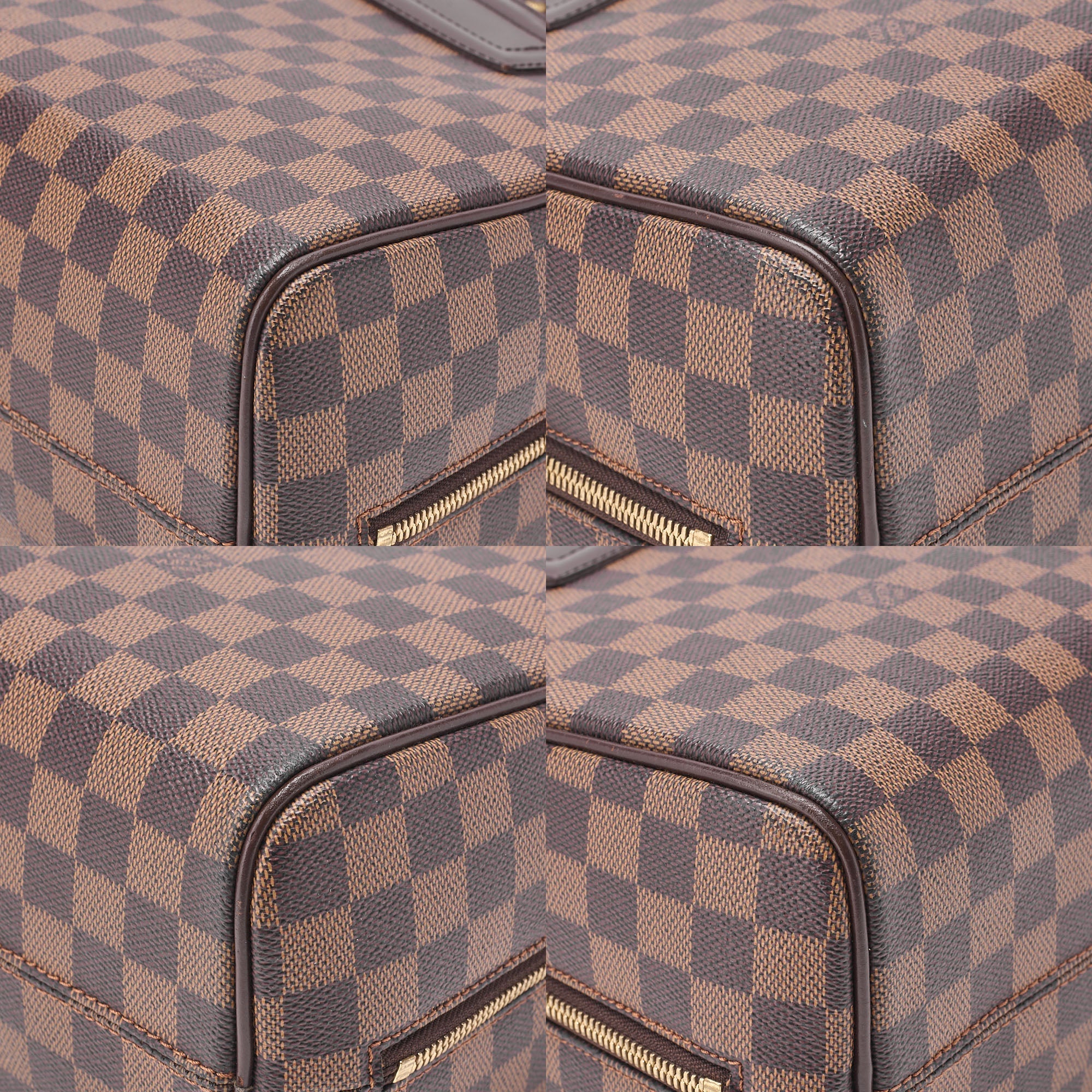 LOUIS VUITTON Louis Vuitton Damier Norita Handbag N41455 Brown Gold-Tone Hardware, Pre-Owned