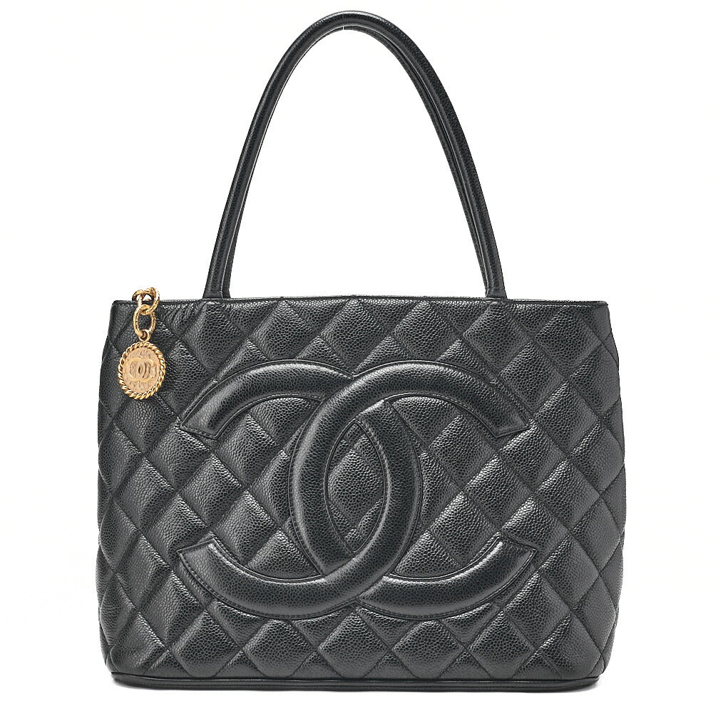CHANEL Chanel Matelasse Reissue Tote Caviar Skin Black Gold-Tone Hardware, Pre-Owned