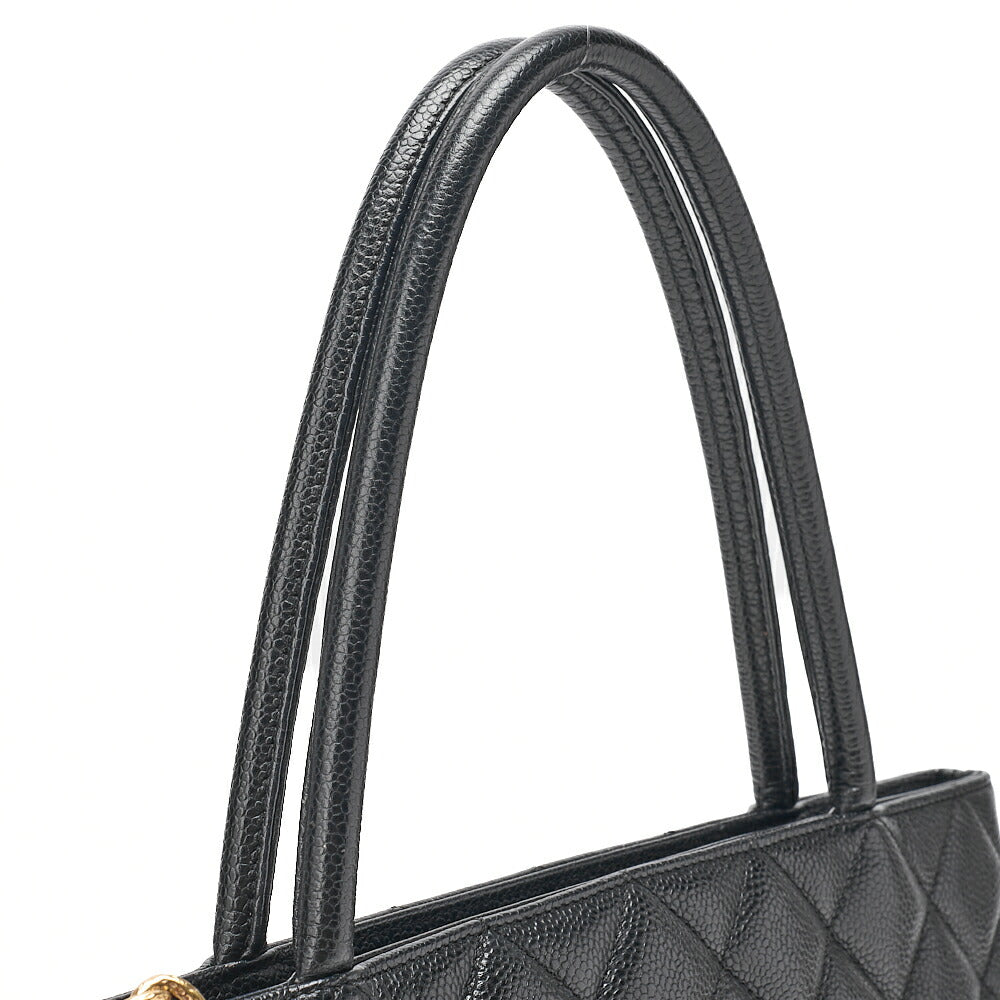 CHANEL Chanel Matelasse Reissue Tote Caviar Skin Black Gold-Tone Hardware, Pre-Owned