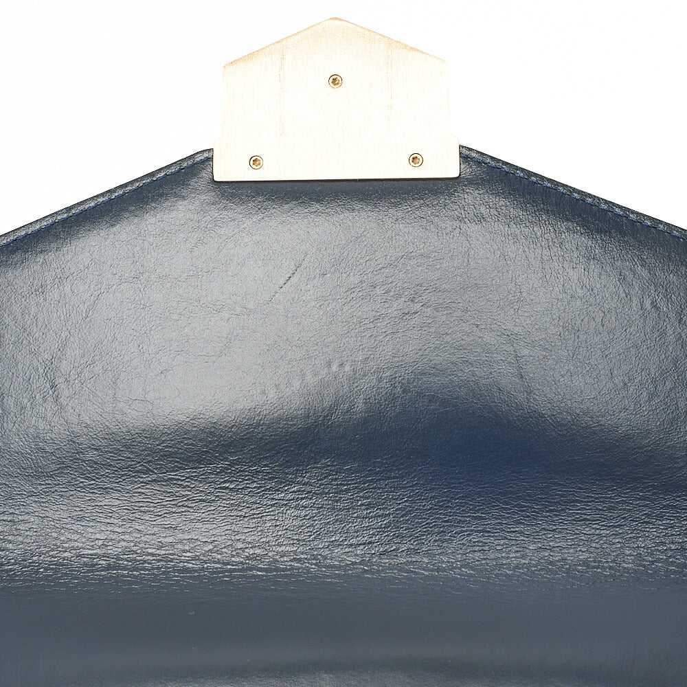 CHANEL Calfskin V-Stitch Chevron Beauty Coco Chain Shoulder Navy Gold-Tone Hardware, Pre-Owned