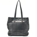 CHANEL Shoulder Bag Chocolate Bar Logo Mark Caviar Skin Black Silver-Tone Hardware, Pre-Owned