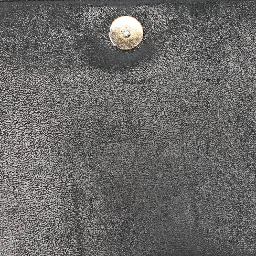 CHANEL Matelasse Full Flap Magnetic Lock Lambskin Black Coco Mark on Top Gold-Tone Hardware, Pre-Owned