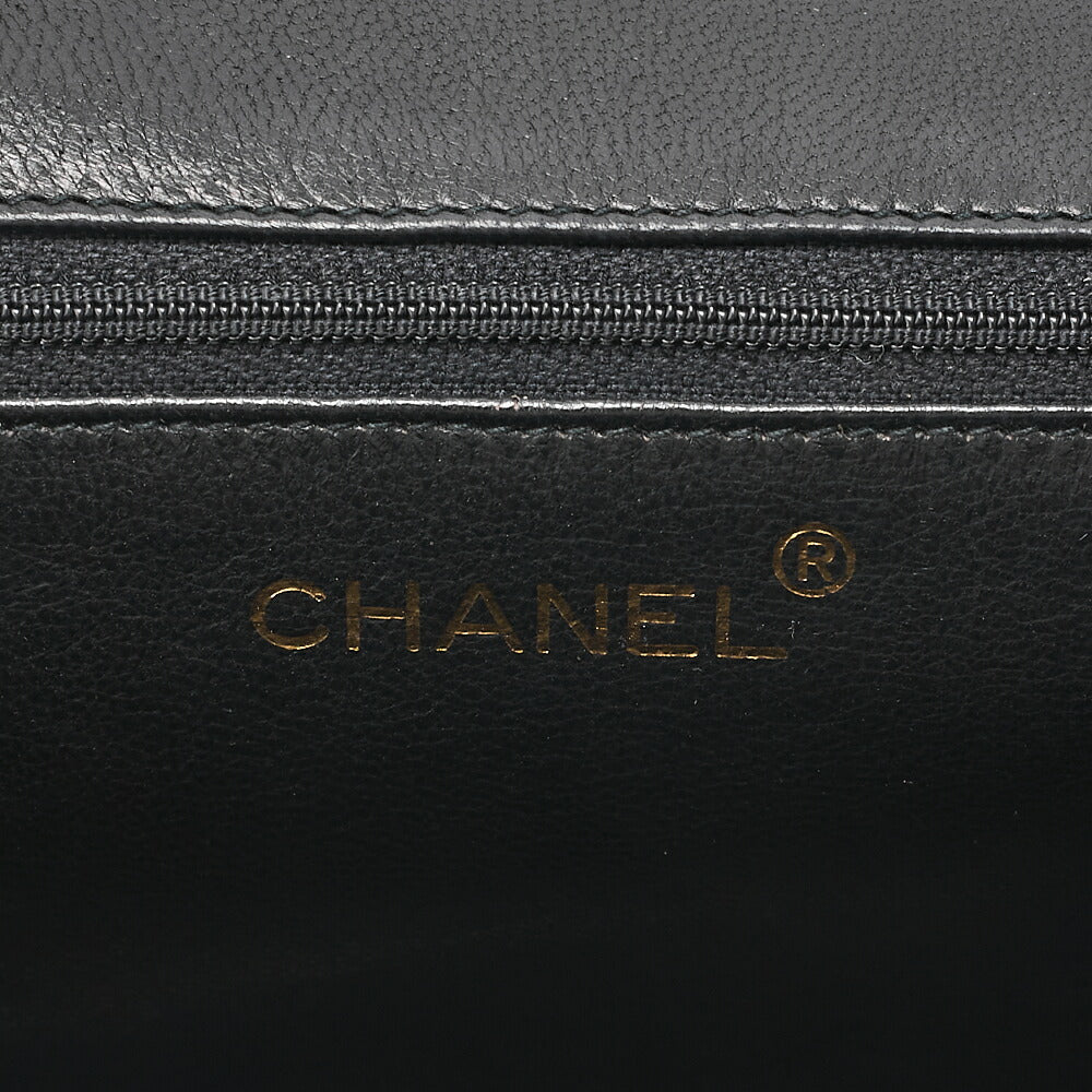 CHANEL Matelasse Full Flap Magnetic Lock Lambskin Black Coco Mark on Top Gold-Tone Hardware, Pre-Owned