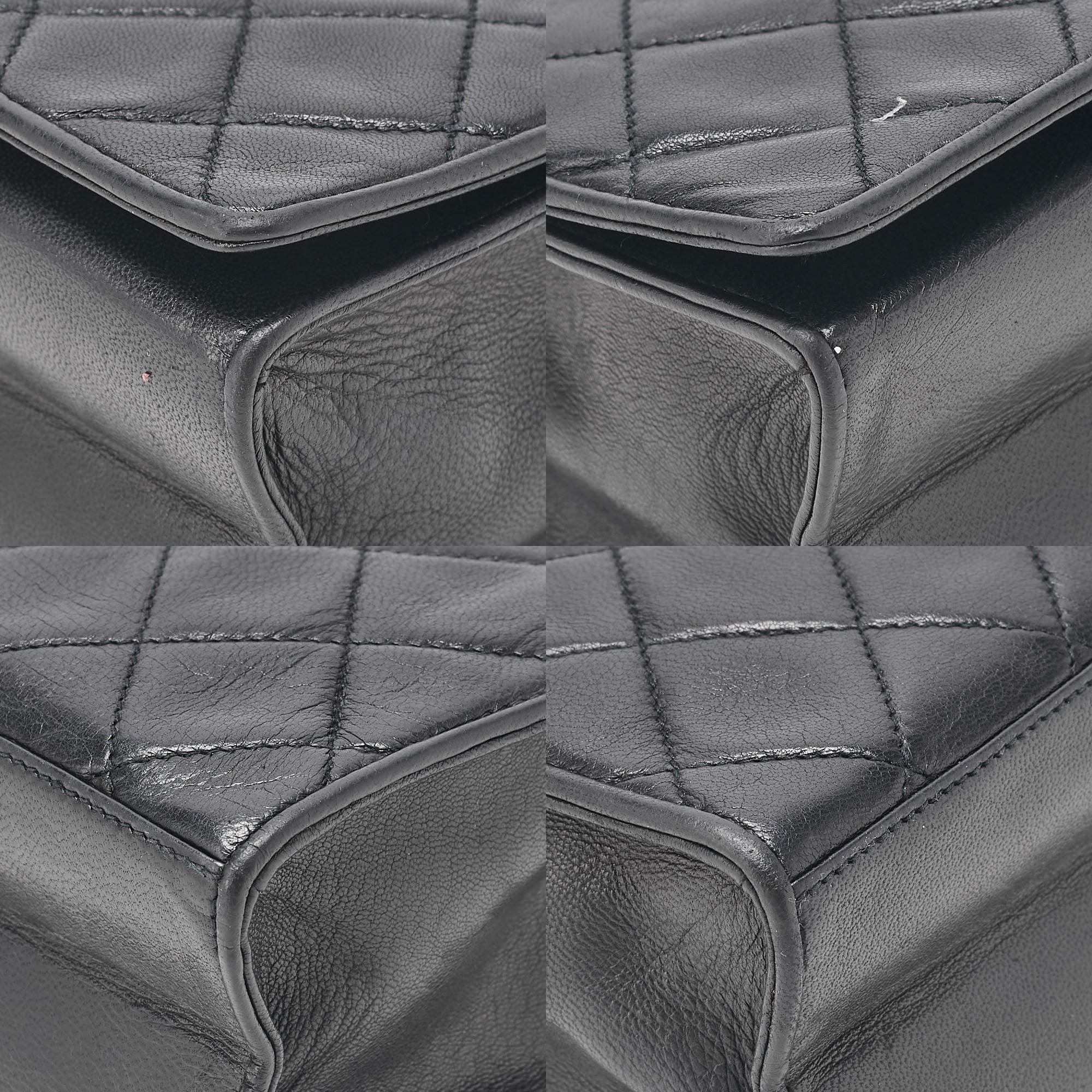 CHANEL Matelasse Full Flap Magnetic Lock Lambskin Black Coco Mark on Top Gold-Tone Hardware, Pre-Owned