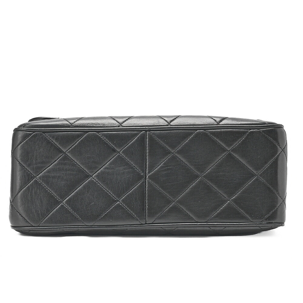 CHANEL Chain Shoulder Bag Square Type Lambskin Dekacoco Black Gold-Tone Hardware, Pre-Owned