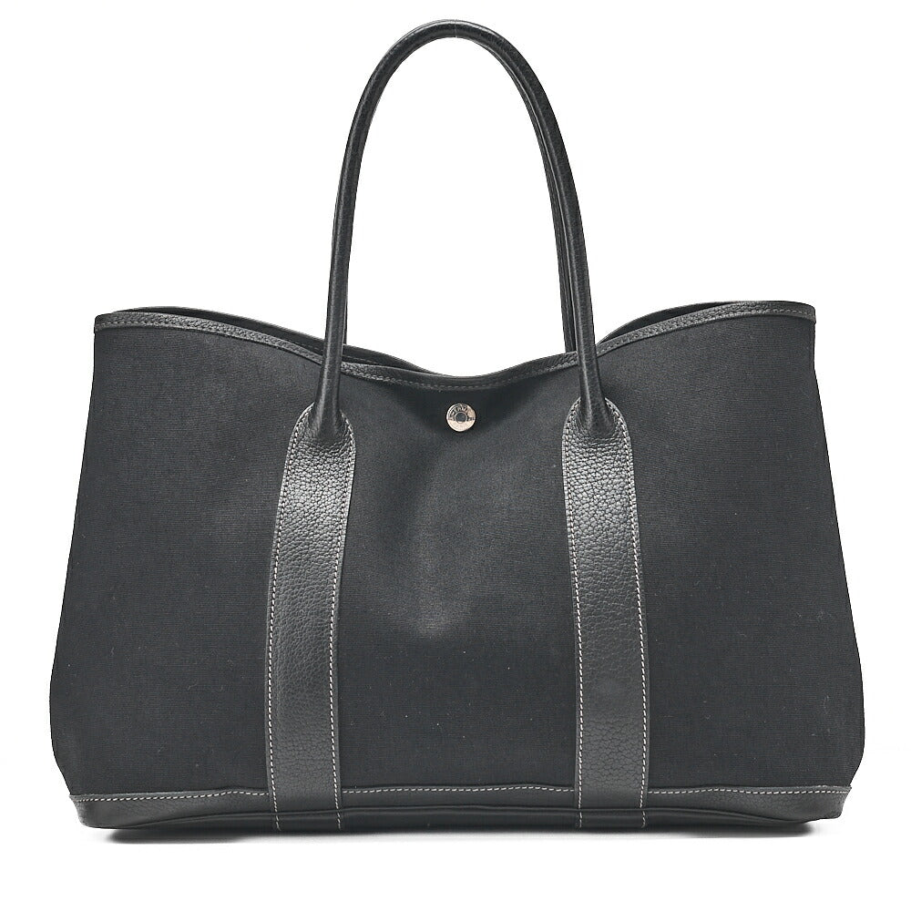 HERMES Hermes Garden Party PM Handbag Toaru Officier Black Silver-Tone Hardware, Pre-Owned