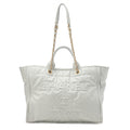 CHANEL Deauville GM Calfskin Coco Mark 2WAY Chain Shoulder Light Blue Gold-Tone Hardware, Pre-Owned