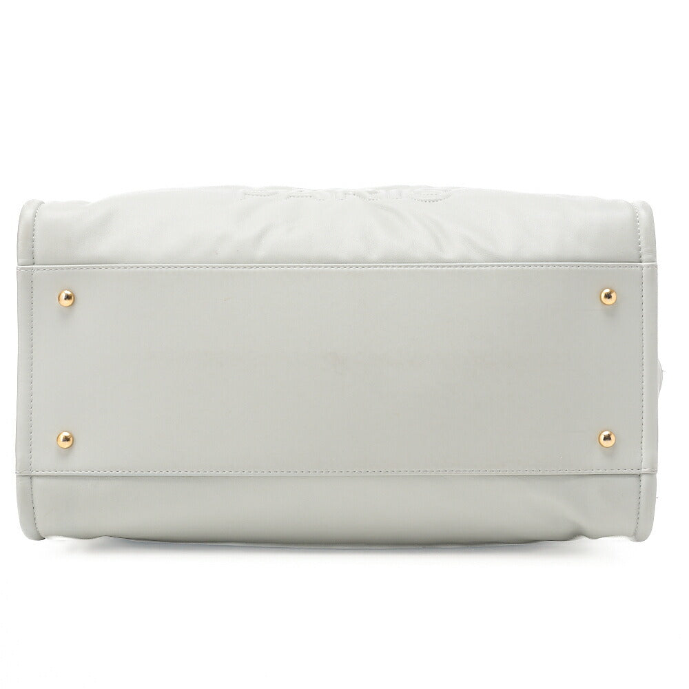 CHANEL Deauville GM Calfskin Coco Mark 2WAY Chain Shoulder Light Blue Gold-Tone Hardware, Pre-Owned