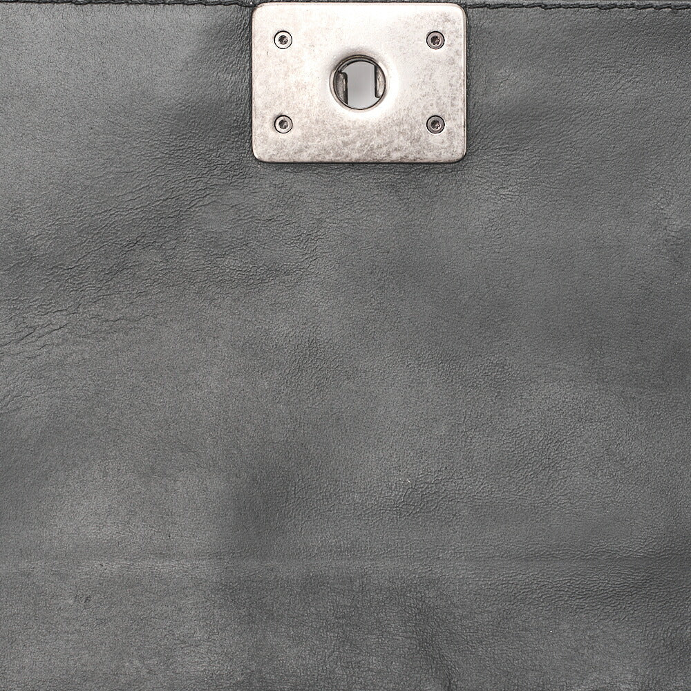 CHANEL Lambskin Boy Chanel Braided Stitch Chain Shoulder Black Silver-Tone Hardware, Pre-Owned