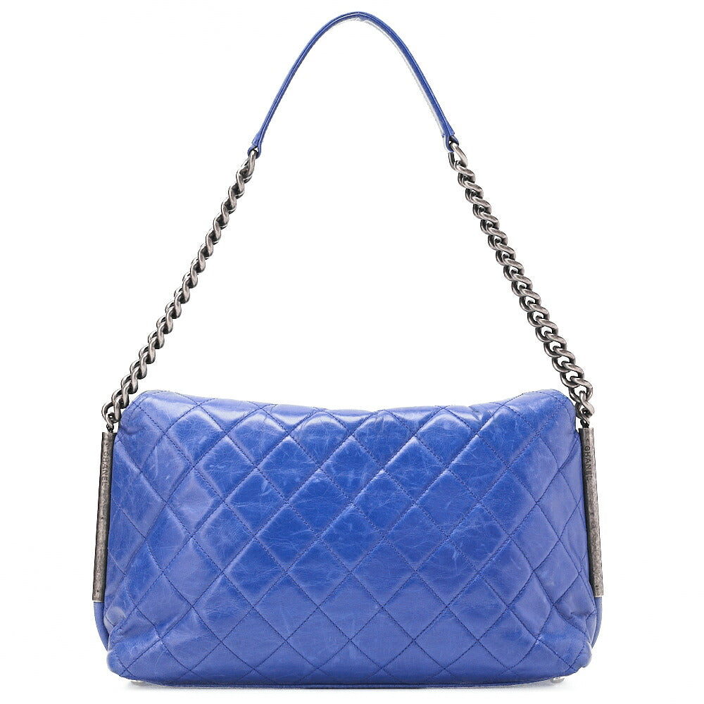 CHANEL Vintage Calf Matelasse Single Chain Shoulder Blue Vintage -Tone Hardware, Pre-Owned