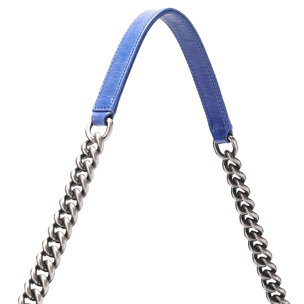 CHANEL Vintage Calf Matelasse Single Chain Shoulder Blue Vintage -Tone Hardware, Pre-Owned