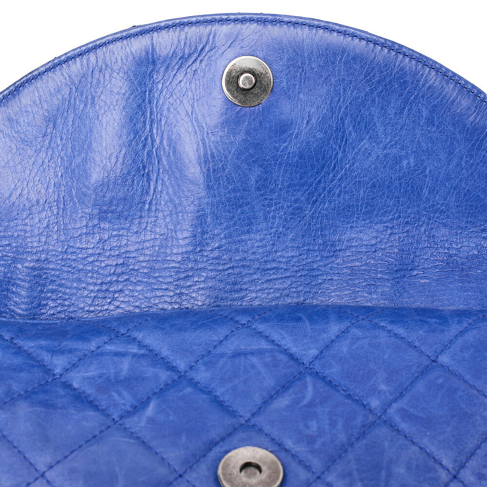 CHANEL Vintage Calf Matelasse Single Chain Shoulder Blue Vintage -Tone Hardware, Pre-Owned