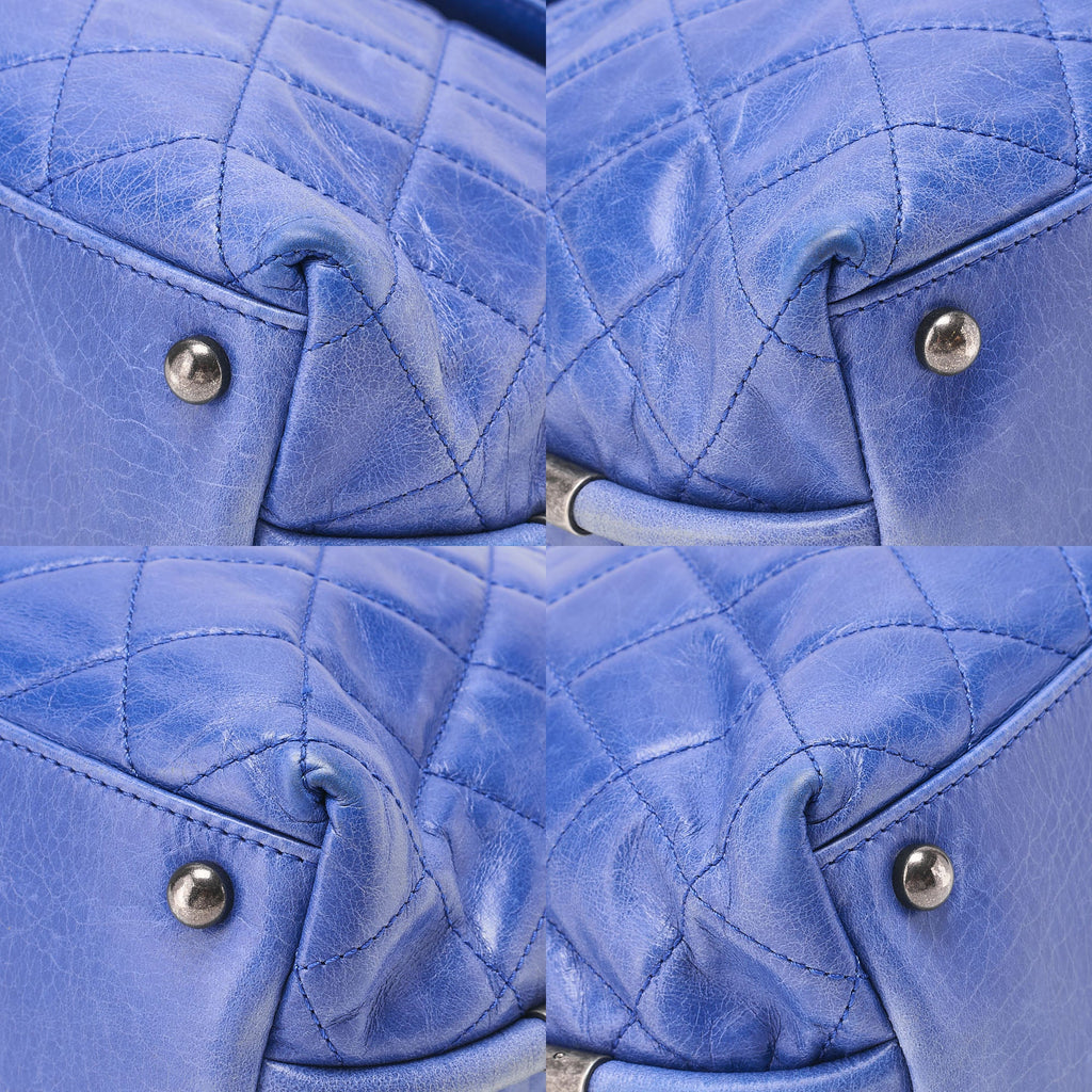CHANEL Vintage Calf Matelasse Single Chain Shoulder Blue Vintage -Tone Hardware, Pre-Owned