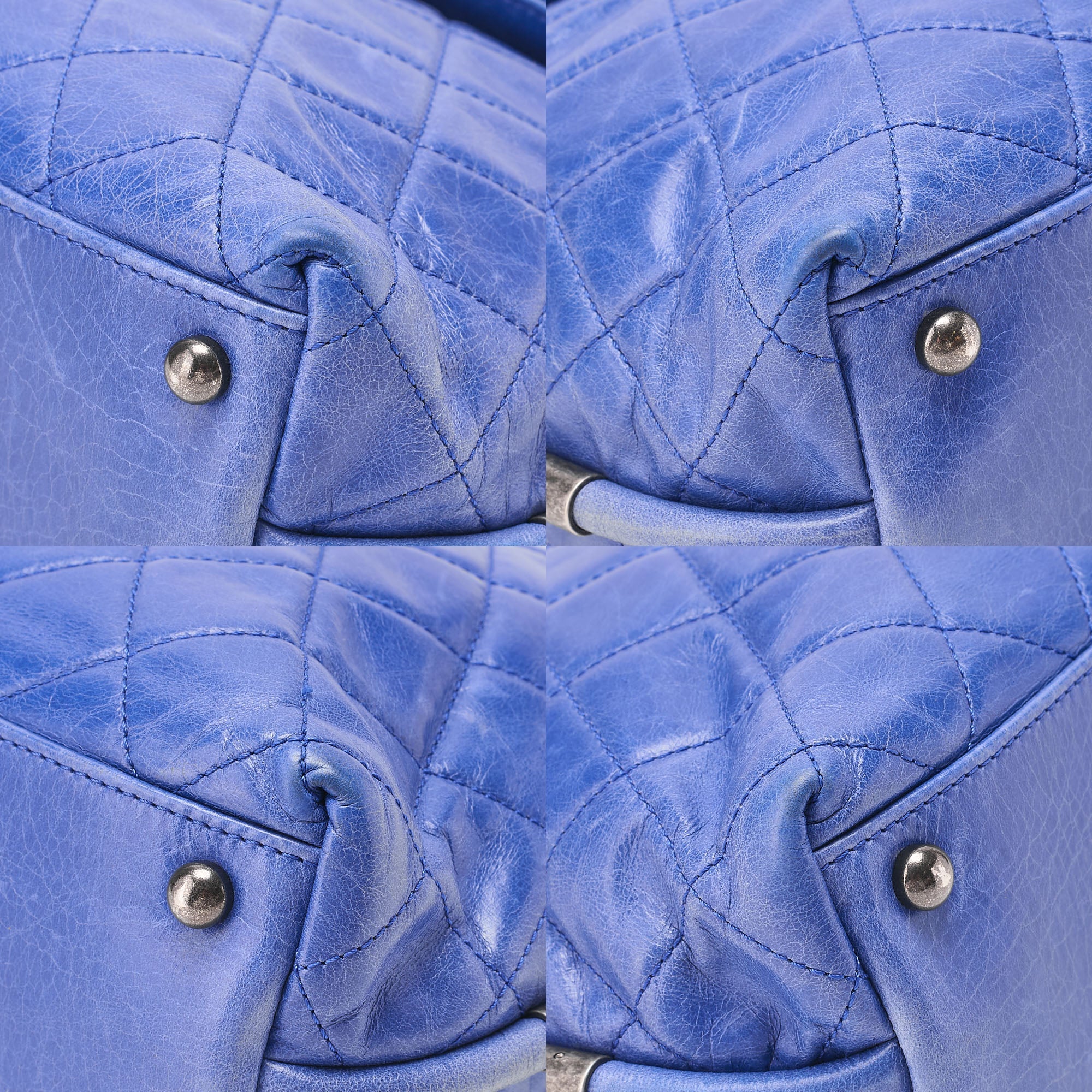 CHANEL Vintage Calf Matelasse Single Chain Shoulder Blue Vintage -Tone Hardware, Pre-Owned