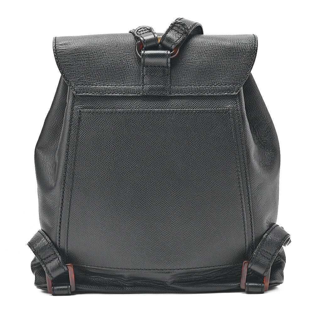 CHANEL Tortoiseshell Pattern Backpack Turn Lock Caviar Skin Black Gold-Tone Hardware, Pre-Owned