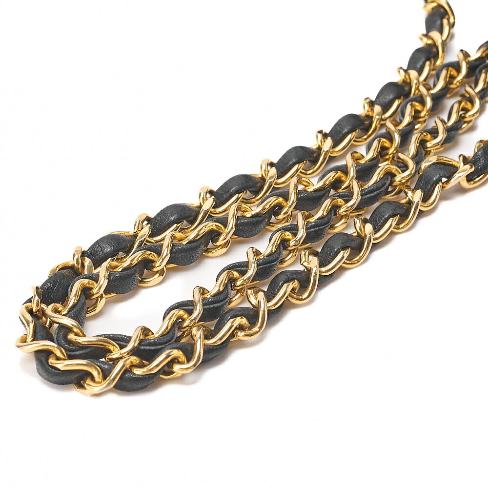 CHANEL Matelasse Trapezoidal 2.55 Lock Single Flap Chain Shoulder Lambskin Black x Red Gold-Tone Hardware, Pre-Owned