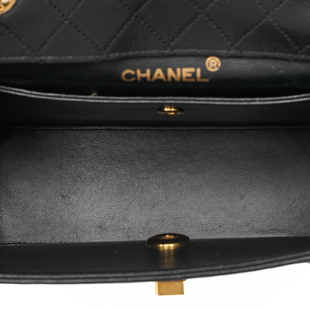 CHANEL Matelasse Trapezoidal 2.55 Lock Single Flap Chain Shoulder Lambskin Black x Red Gold-Tone Hardware, Pre-Owned
