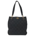 CHANEL Handbag Suede Matelasse Coco Mark Handbag Black Gold-Tone Hardware, Pre-Owned