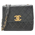 CHANEL Chain Shoulder Bag Square Type Lambskin Dekacoco Black Gold-Tone Hardware, Pre-Owned