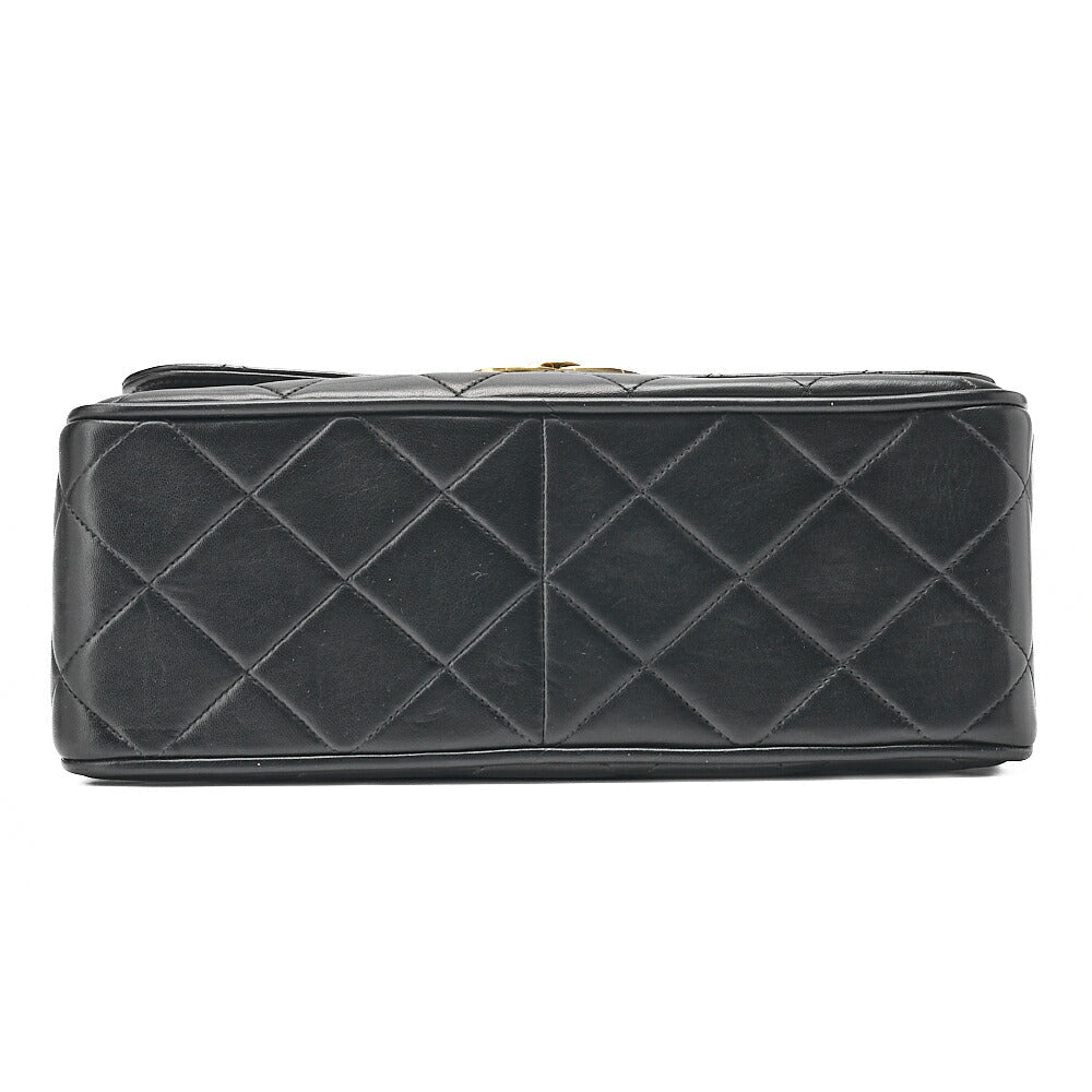 CHANEL Chain Shoulder Bag Square Type Lambskin Dekacoco Black Gold-Tone Hardware, Pre-Owned