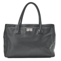 CHANEL Tote Bag Executive Caviar Skin 2.55 Black Silver-Tone Hardware, Pre-Owned