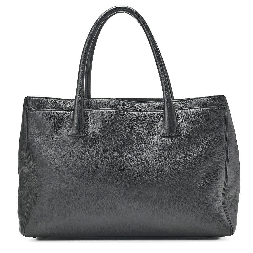 CHANEL Tote Bag Executive Caviar Skin 2.55 Black Silver-Tone Hardware, Pre-Owned