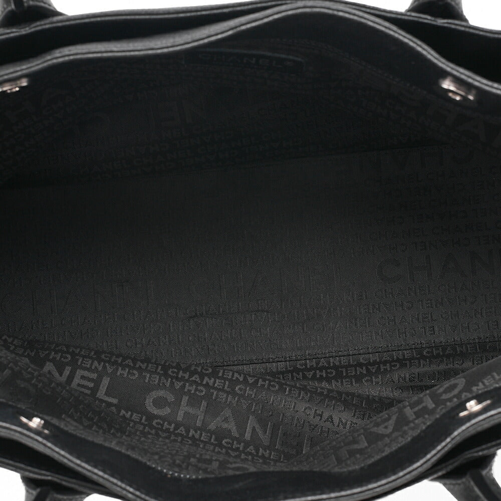 CHANEL Tote Bag Executive Caviar Skin 2.55 Black Silver-Tone Hardware, Pre-Owned