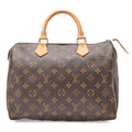 LOUIS VUITTON Louis Vuitton Monogram Speedy 30 Handbag M41526 Brown Gold-Tone Hardware, Pre-Owned