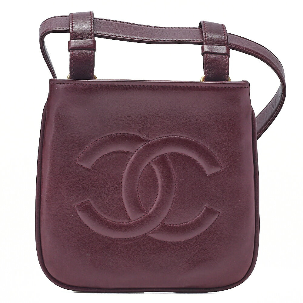 CHANEL Lambskin Matelasse Waist Pouch Bordeaux Gold -Tone Hardware, Pre-Owned
