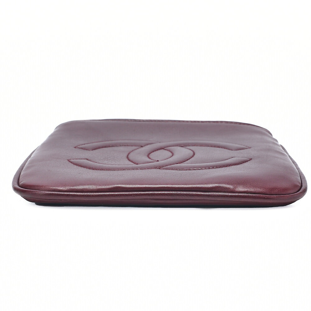 CHANEL Lambskin Matelasse Waist Pouch Bordeaux Gold -Tone Hardware, Pre-Owned