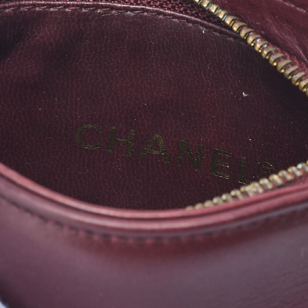CHANEL Lambskin Matelasse Waist Pouch Bordeaux Gold -Tone Hardware, Pre-Owned