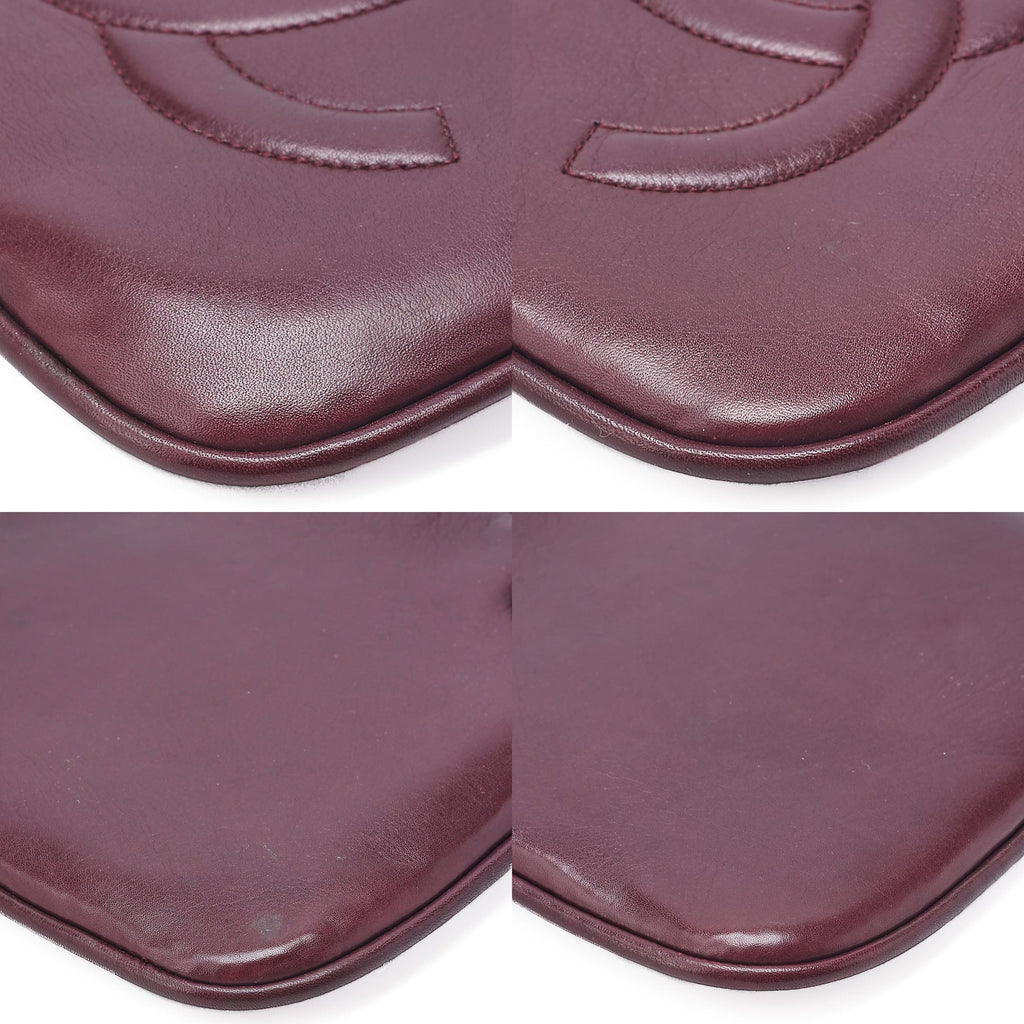 CHANEL Lambskin Matelasse Waist Pouch Bordeaux Gold -Tone Hardware, Pre-Owned