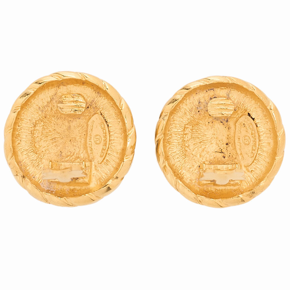 CHANEL Circle Coco Mark Earrings GP Gold (Gold Plated)Gold-Tone Hardware, Pre-Owned
