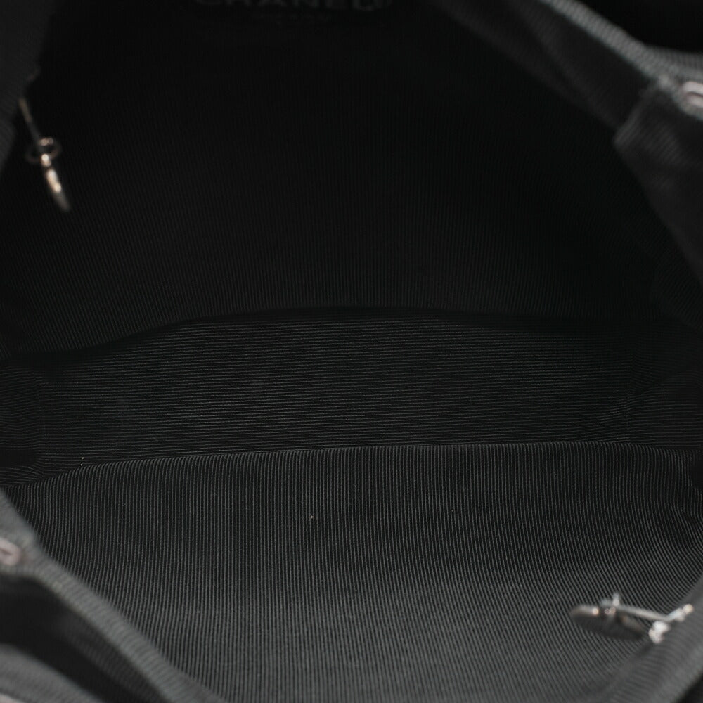 CHANEL Lambskin Coco Mark Chain Backpack Black Silver-Tone Hardware, Pre-Owned