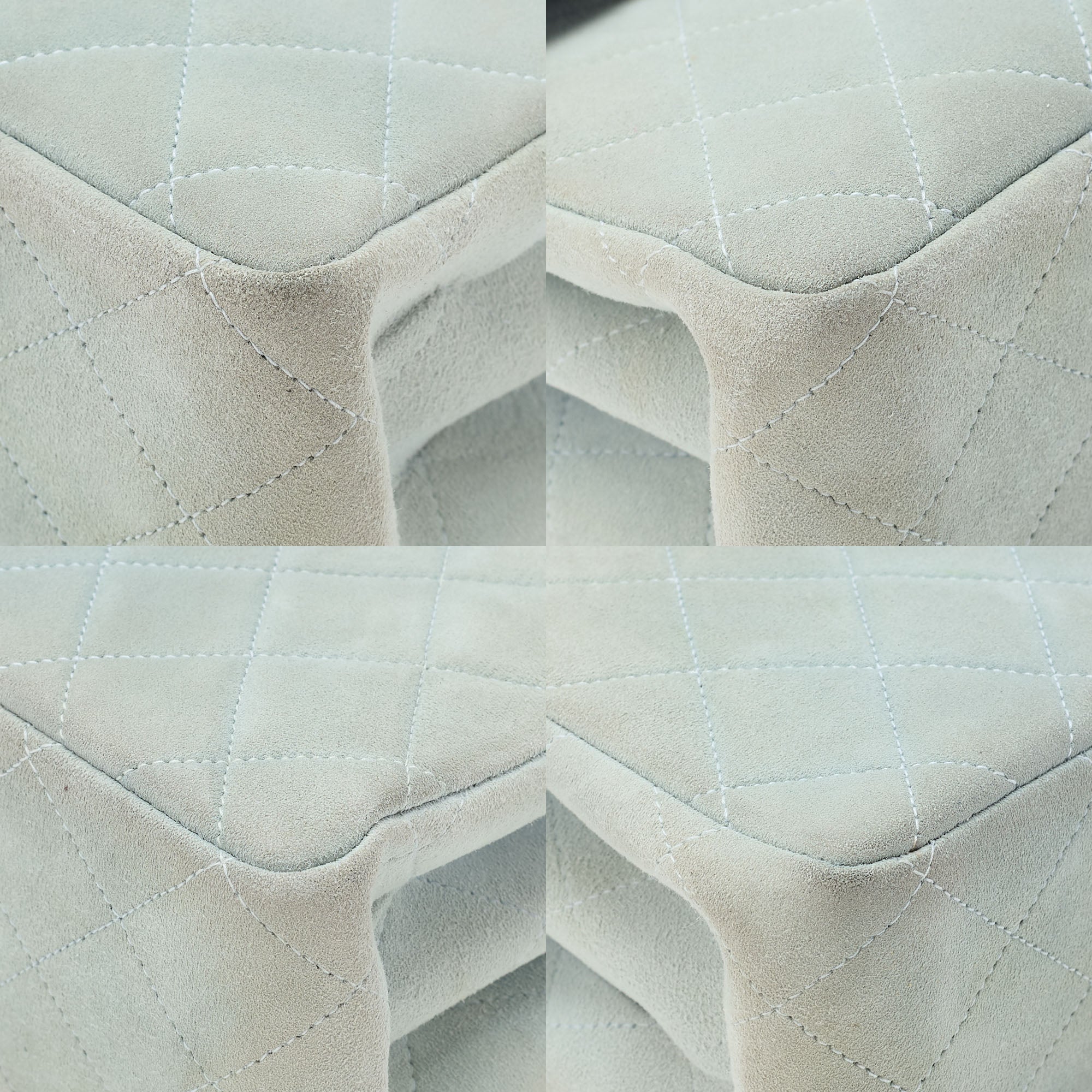 CHANEL Suede Matelasse Single One-Shoulder Sky Blue Silver-Tone Hardware, Pre-Owned