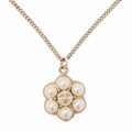 CHANEL Coco Mark B15B Necklace GP x Faux Pearl Champagne Gold (Gold Plating) Gold-Tone Hardware, Pre-Owned