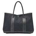 HERMES Herm?s Garden Party PM Handbag Toaru Officier Black Silver-Tone Hardware, Pre-Owned