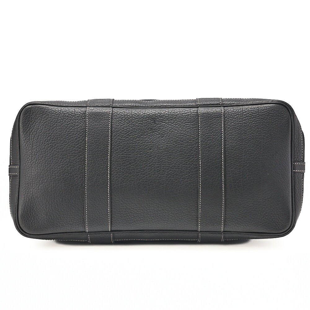 HERMES Herm?s Garden Party PM Handbag Toaru Officier Black Silver-Tone Hardware, Pre-Owned