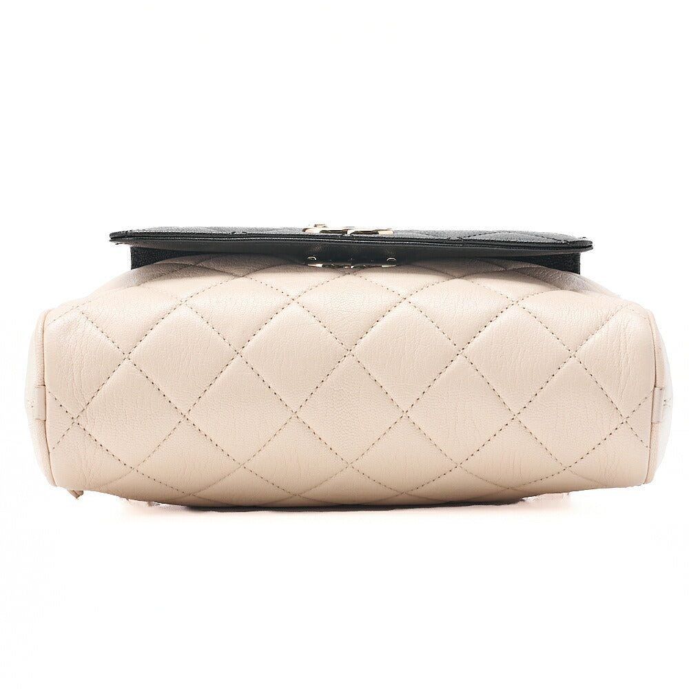 CHANEL Chanel Matelasse Coco Mark Chain Shoulder Bag Calfskin Bicolor Gold-Tone Hardware, Pre-Owned