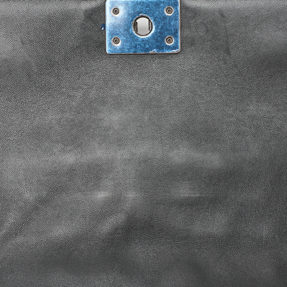 CHANEL Tweed X Lambskin Boy Chanel Braided Logo Mark Chain Shoulder Black Silver-Tone Hardware, Pre-Owned