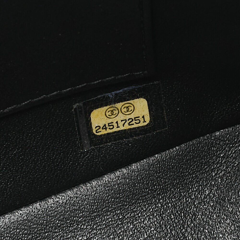 CHANEL Lambskin V-Stitch Chevron Chain Shoulder Turn Lock Black Gold-Tone Hardware, Pre-Owned