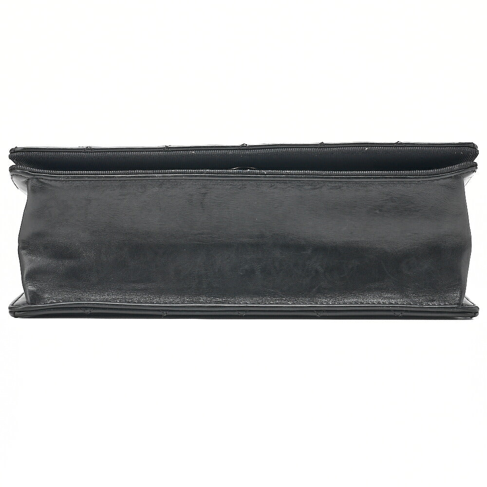 CHANEL Vintage Calf Matelasse Top Coco Mark Full Flap Chain Shoulder Black Silver-Tone Hardware, Pre-Owned