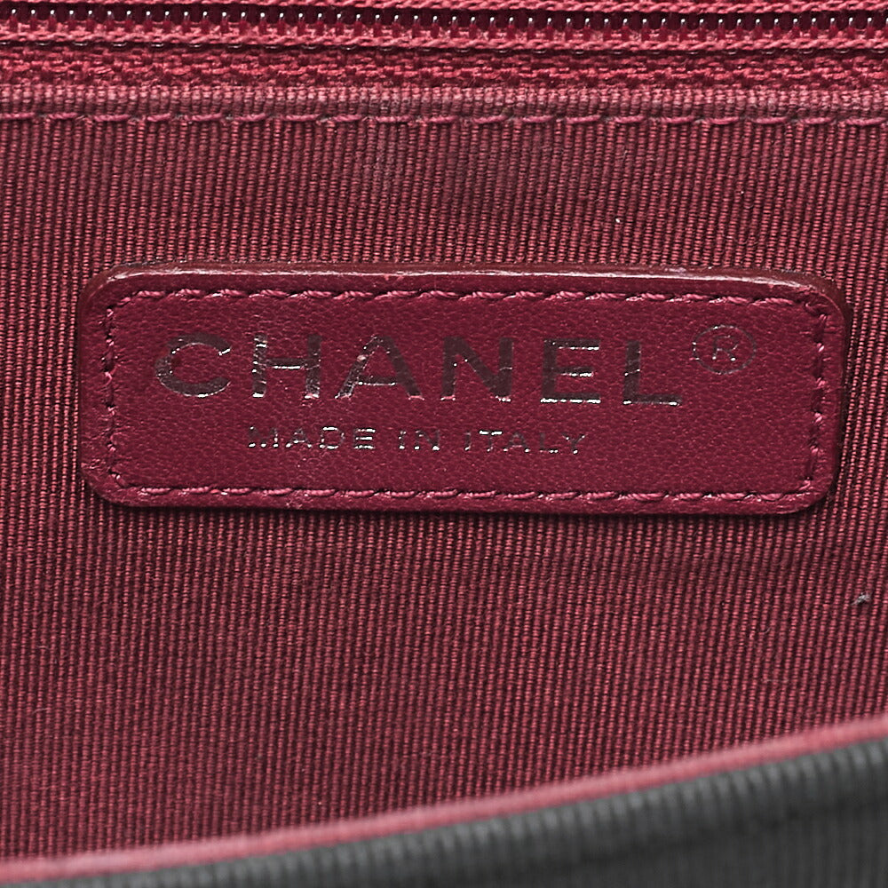CHANEL Vintage Calf Matelasse Top Coco Mark Full Flap Chain Shoulder Black Silver-Tone Hardware, Pre-Owned
