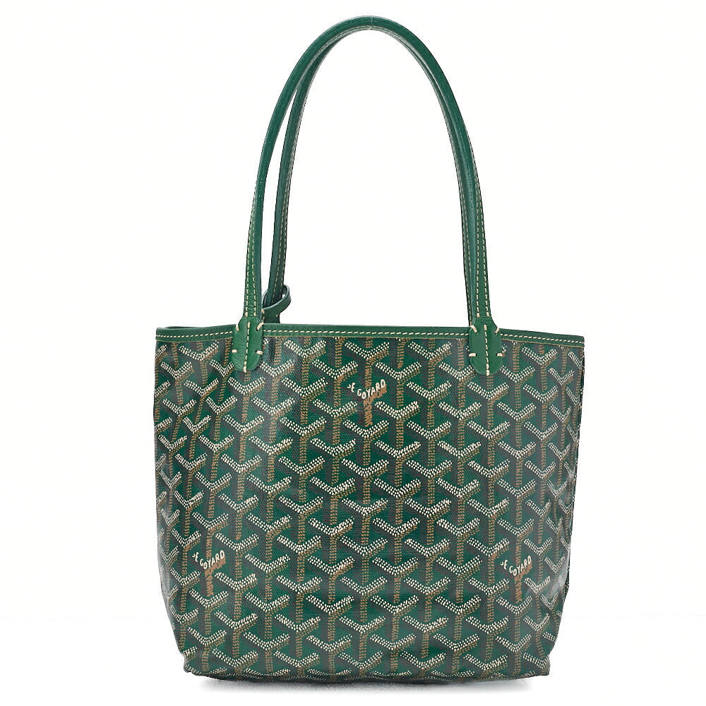 GOYARD Goyard Saint-Louis Junior Mini Tote Bag Coating Canvas Green Silver-Tone Hardware, Pre-Owned